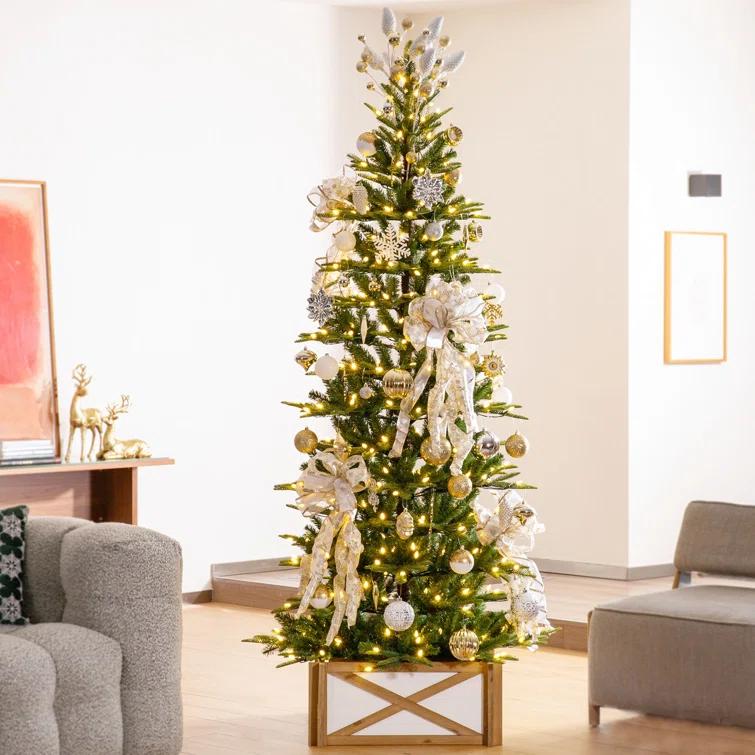 Glitzhome Wooden Christmas Tree Collar