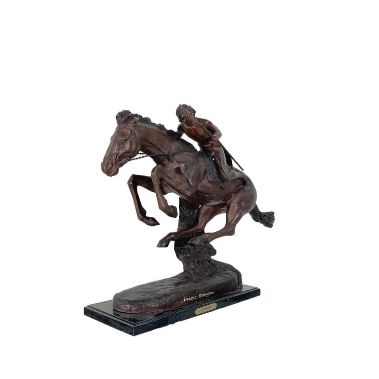 Bronze Cheyenne Sculpture with Brown Patina Finish