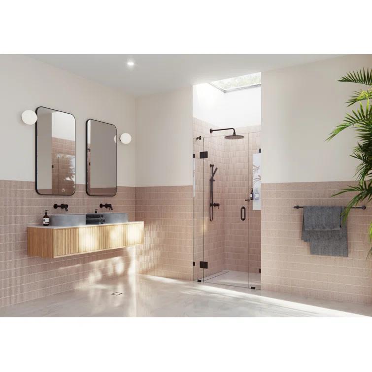 Glass Warehouse Stellar 41.75 in. W x 78 in. H Fully Frameless 3 Panel Inline Glass Hinged Shower Enclosure GHF-41.75-ORB