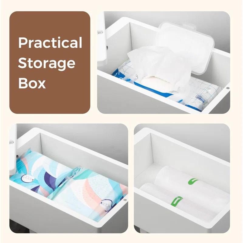 Hokku Designs 4-In-1 Bamboo Toilet Paper Holder Stand With Storage Shelf, Free Standing Toilet Tissue Roll Organizer, 360° Rotating Lid, Extra Storage For Bathroom Essentials