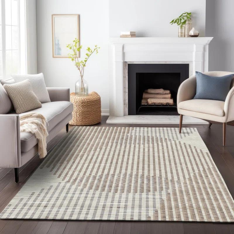 Machine Washable Indoor/Outdoor Chayden ACN1001 Beige