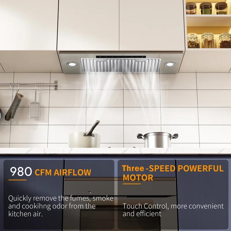 36'' VIKIO 900 Cubic Feet Per Minute Ducted Insert Range Hood with Baffle Filter and Light Included