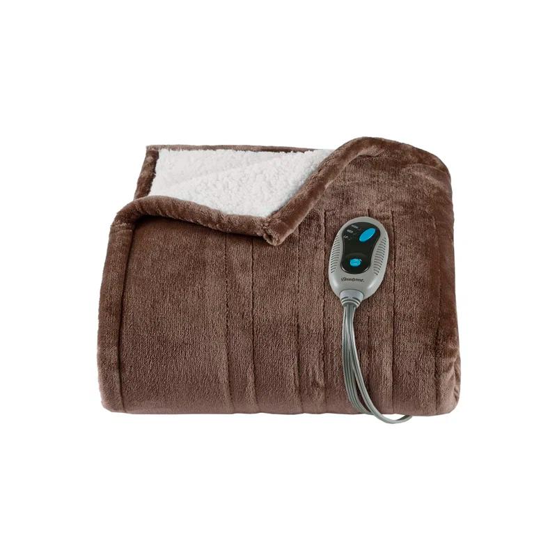 Beautyrest Beautyrest Heated Microlight to Berber Throw