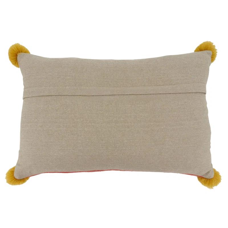 Saro Delphine Collection Embroidered Cotton Throw Pillow