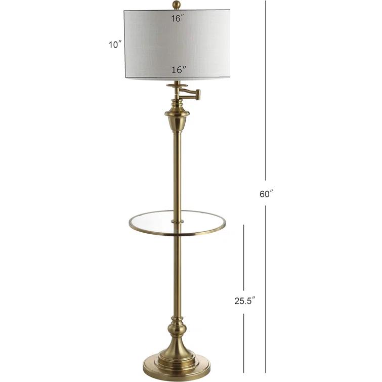 Rephen 60'' Black LED Swing Arm Floor Lamp with USB