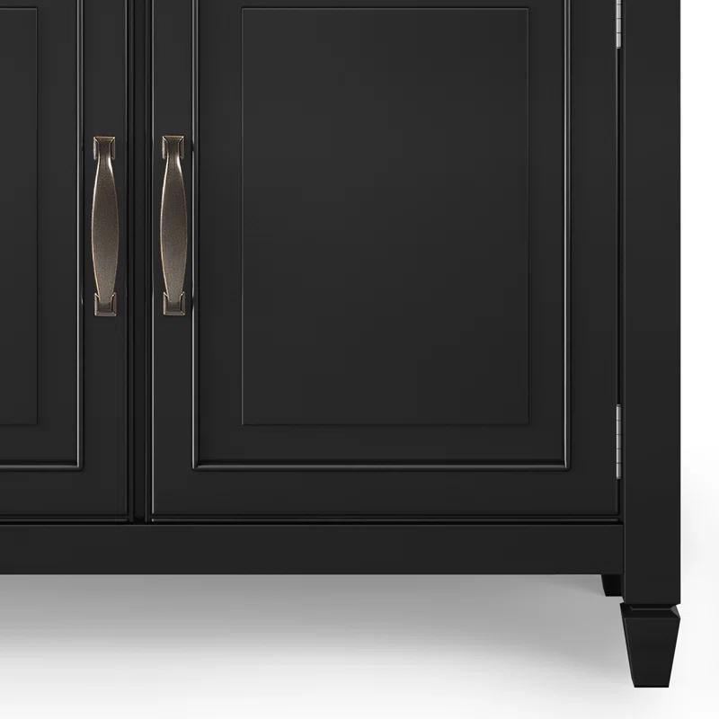 Simpli Home Connaught Solid Wood 2 - Door Accent Cabinet Entryway Storage Cabinet