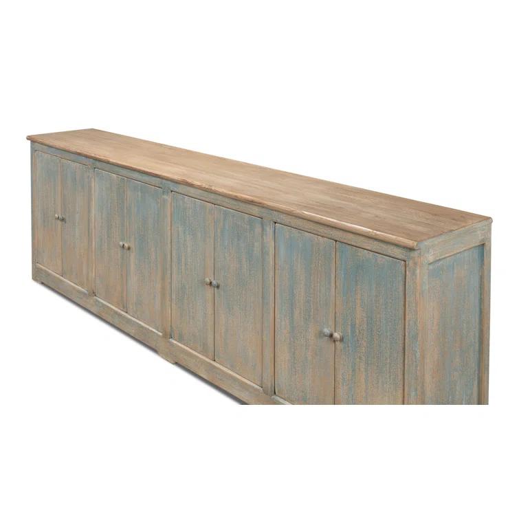 Antique Blue 122'' Traditional Wooden Sideboard