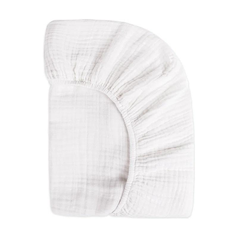 Plain White Muslin Mini Fitted Sheet