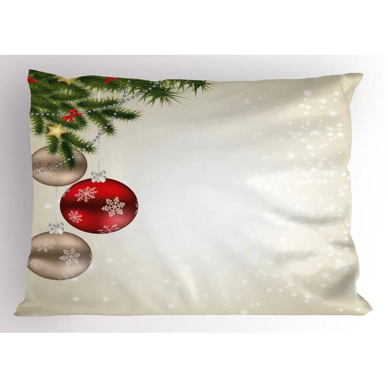 Ambesonne Ambesonne Christmas Pillow Sham 2 Pack Tree Beige Red Green