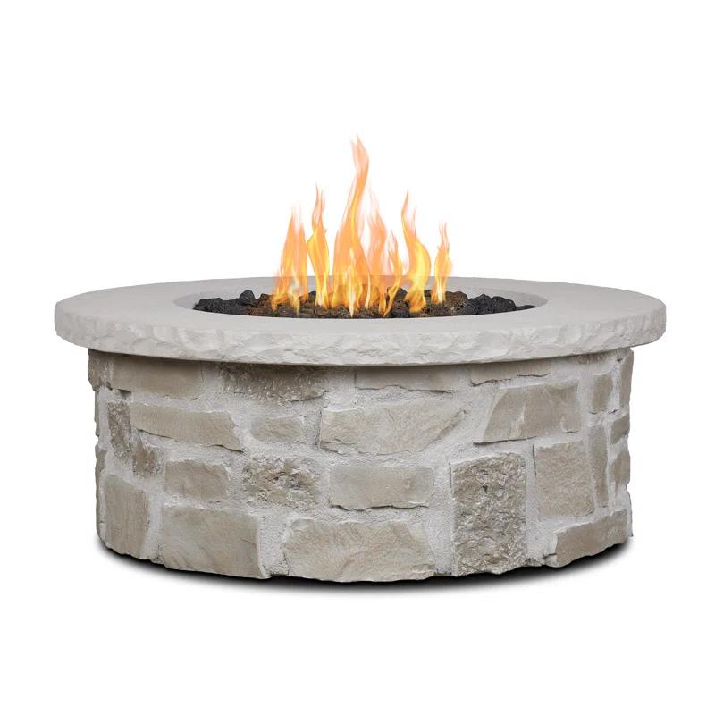 Real Flame Scottsdale 40" Round Stone Propane Fire Pit Table By Real Flame