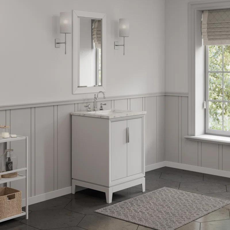 Water Creation Elizabeth 24" Hardwood Single Bathroom Vanity in Pure White