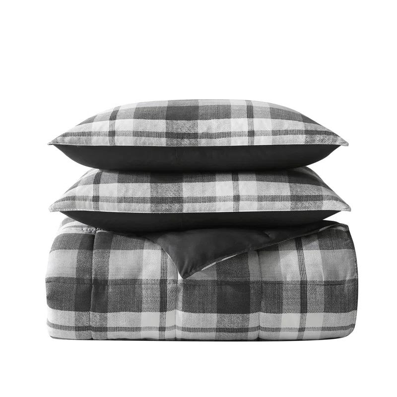 Nautica Nautica Crossview Plaid Microsuede Blue Comforter Set