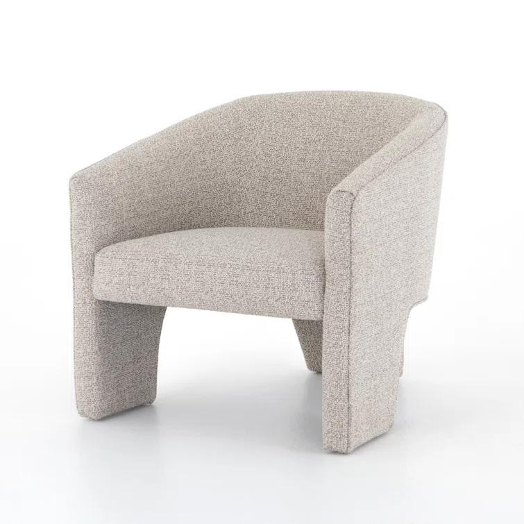 Light Grey Manufactured Wood Contemporary Barrel Chair