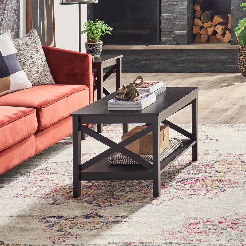 ClosetMaid X-Frame Furniture Two-Tier Coffee Table with Shelf