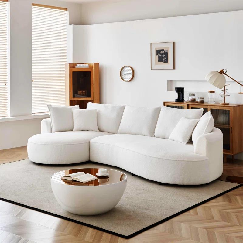 Excellent Future 122.8" Curved Sofa Modern Curved Couch Living Room Modular Sectional Sofa