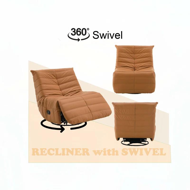 Hokku Designs Chenille Glider Recliner with Swivel