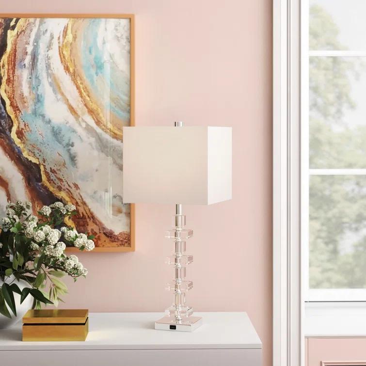 Willa Arlo™ Interiors Vaughan Crystal USB Table Lamp