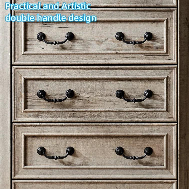 Laurel Foundry Modern Farmhouse® Theron Farmhouse 5 Drawer Bedroom Dresser, Wood Tall Chest of Drawers, Closet Storage for Bedroom