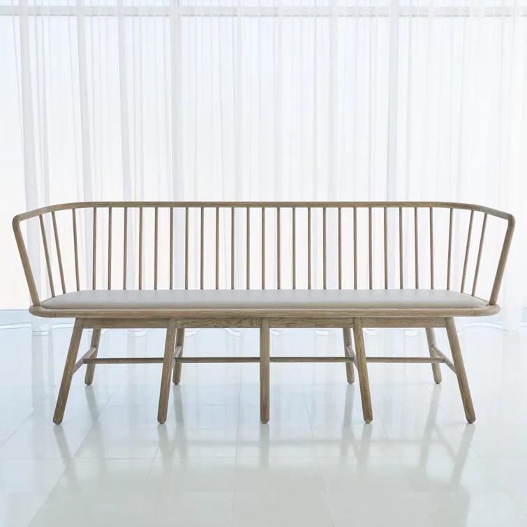 Marissa Bench, Gray Leather