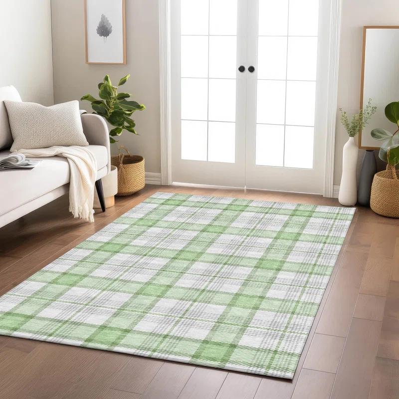 Machine Washable Indoor/Outdoor Chayden ACN1052 Mint Rug