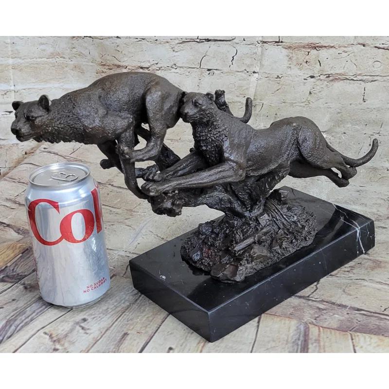 Bungalow Rose Henry Moore Cougar Jaguar Puma Wild Life Bronze Sculpture Statue Figurine Figure