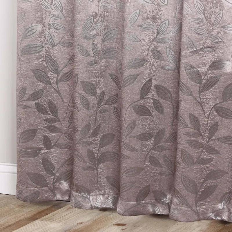 Modern Bohemian Leaves Polyester Machine Washable Room Darkening Blackout Curtains by Superior (Set of 2)