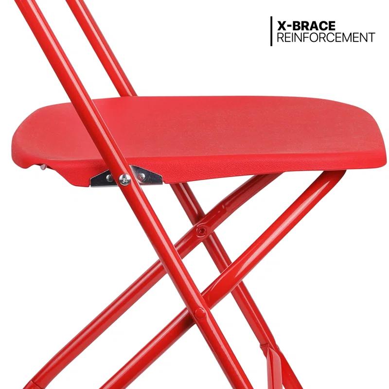 Laione Plastic Stackable Folding Chairs, Patio Garden Wedding Party Event Seat for Indoor Outdoor (Set of 10)