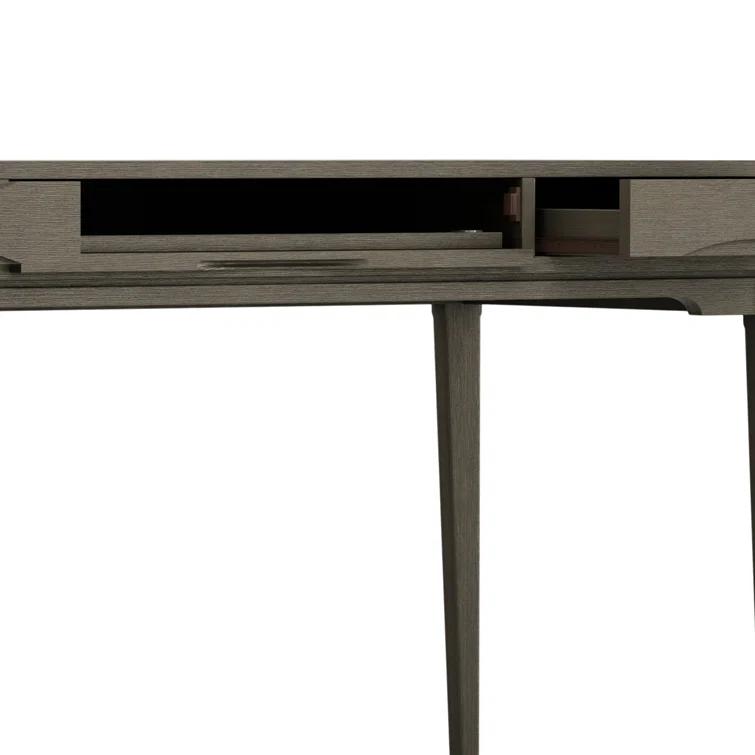 Simpli Home Harper Solid Wood Desk, Contemporary Style with Keyboard Tray and Storage