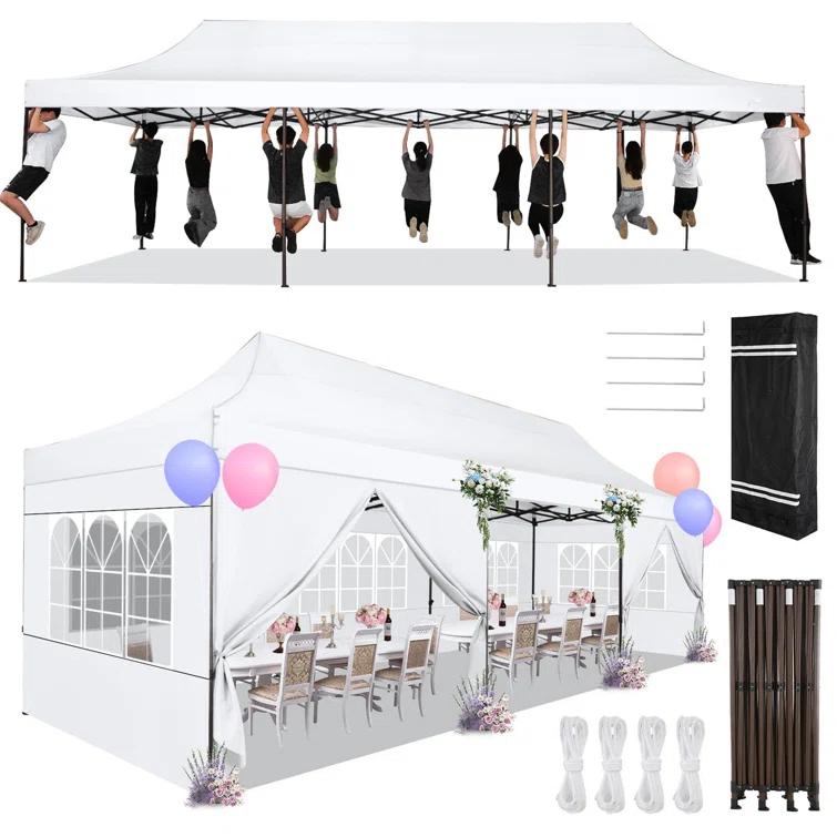 Cobizi 10×30 FT Pop Up Heavy Duty Party Tent with Walls Canopy Commercial Tent with Metal Frame