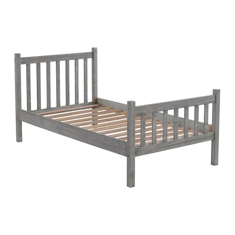 Alaterre Windsor Twin Wooden Weathered Beachhouse Farmhouse Industrial Bohemian Style Bed