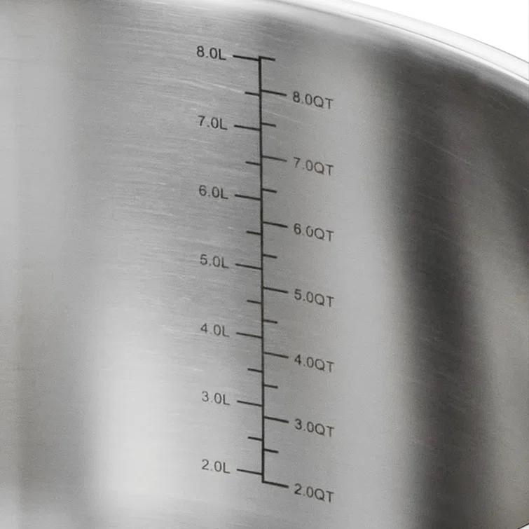 Tramontina Tramontina Utsava Tri-Ply Clad Stainless Steel Tope with Lid, Patila Pot for Indian Cooking