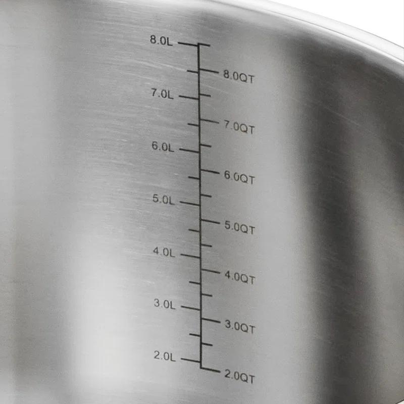 Tramontina Tramontina Utsava Tri-Ply Clad Stainless Steel Tope with Lid, Patila Pot for Indian Cooking