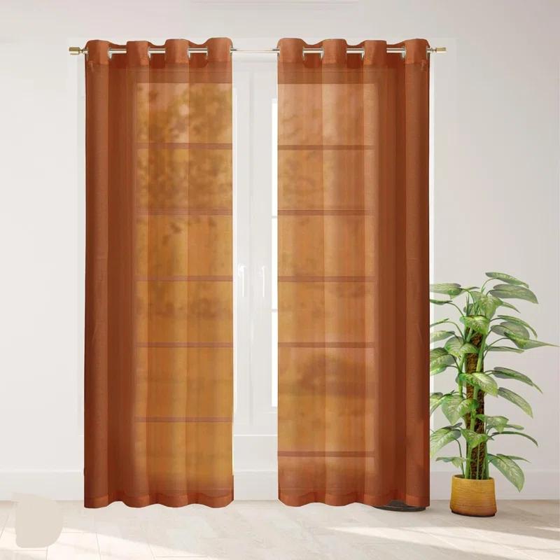 Dainty Home Solid Sheer Curtains for Living Room and Bedroom 110"W x 84"L Window Sheers Window Drapes (Set of 2)