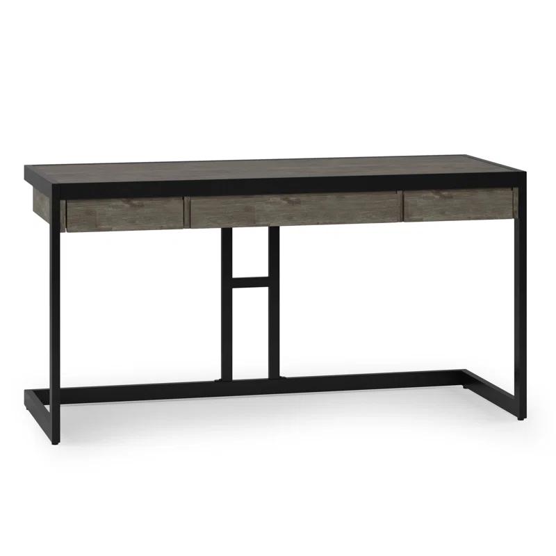 Simpli Home Erina Solid Acacia Wood Desk, Industrial Style with Keyboard Tray and 2 Drawers & Reviews | Wayfair