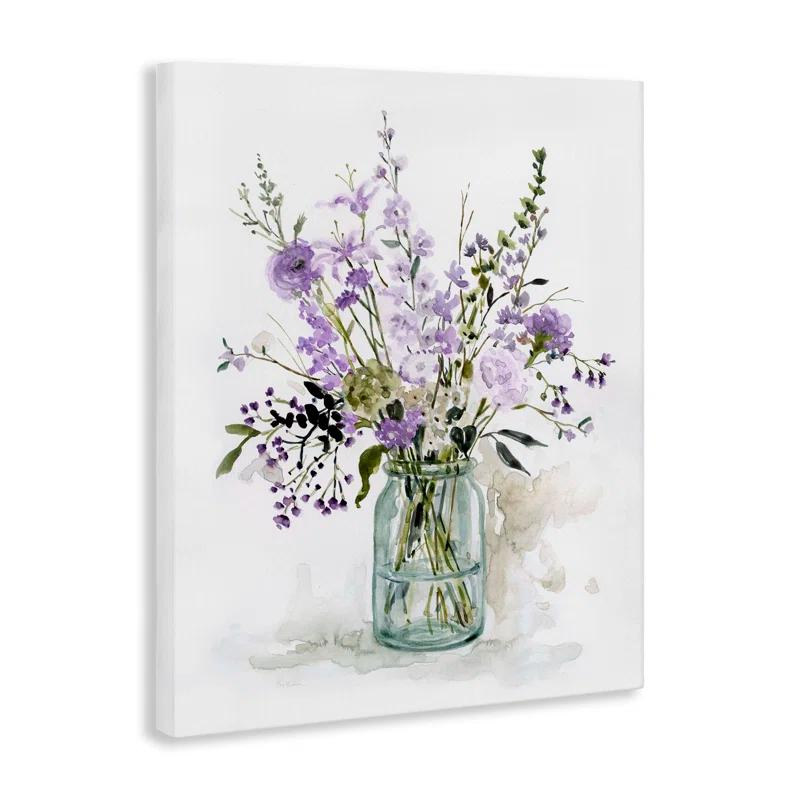 Stupell Industries Mixed Purple Botanicals Traditional Flower Arrangement Painting by Carol Robinson - Graphic Art on Canvas