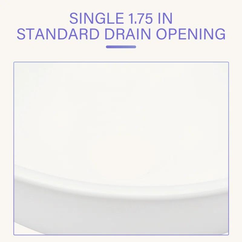 13X13 Inch White Ceramic Circular Vessel Bathroom Sink