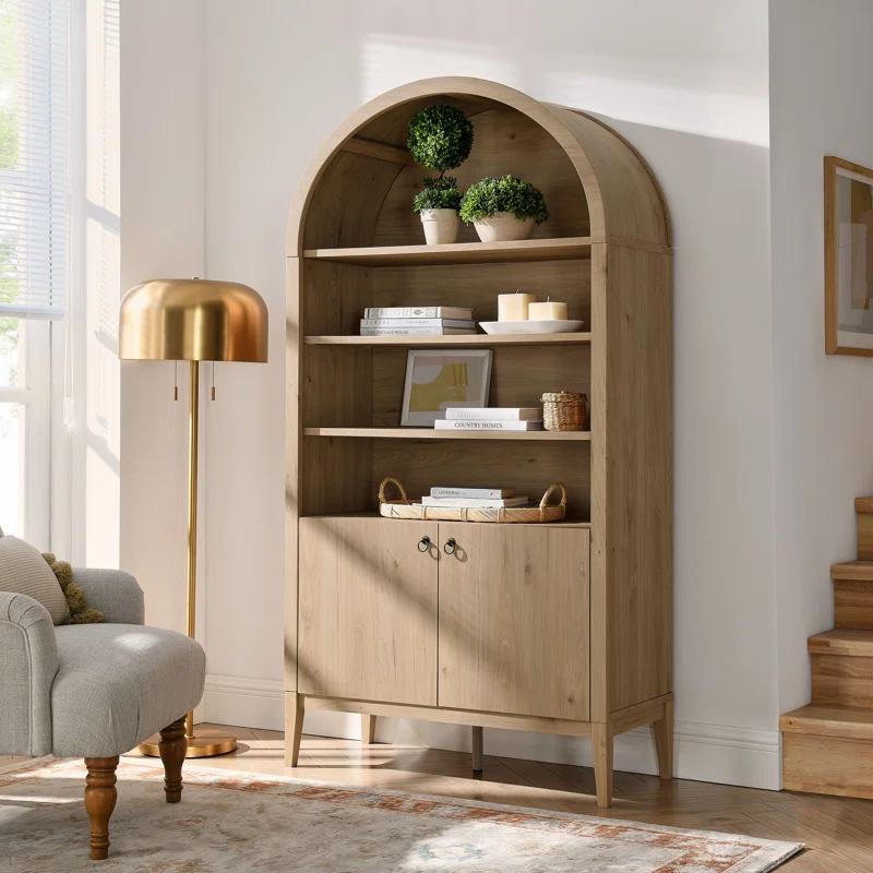 Modway Nolan 74" Tall Arched Storage Display Cabinet Bookshelf