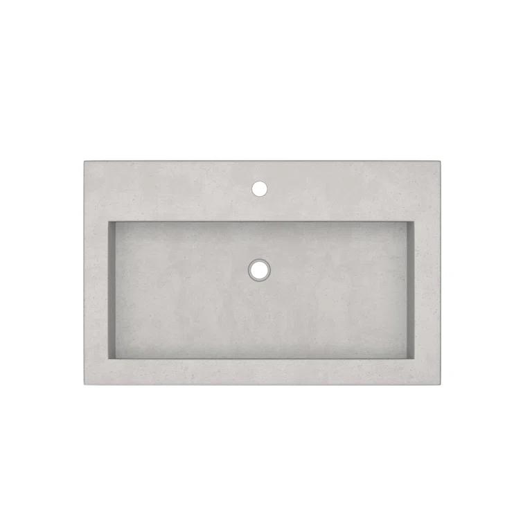 Trough Handmade Rectangular Drop-In Bathroom Sink