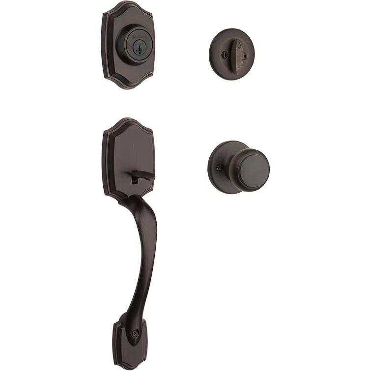 Kwikset Handleset with Deadbolt and Door Two Piece and Rosette