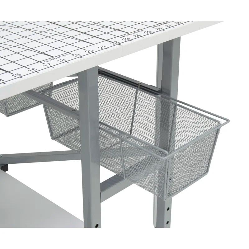 58.5'' x 36.75'' Foldable Sewing Table with Wheels