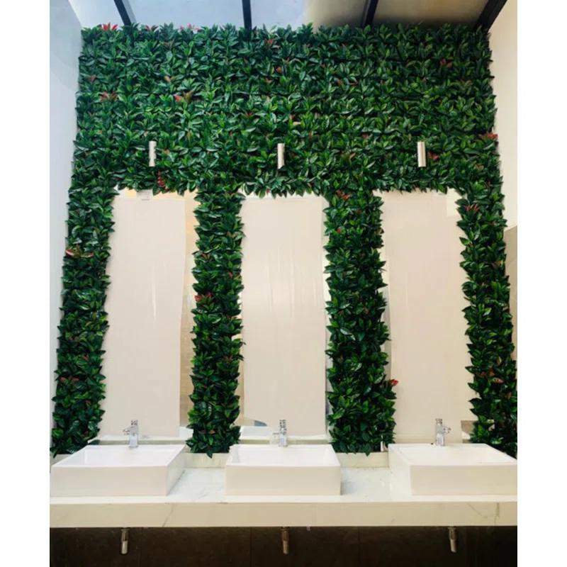 GreenSmart Dekor Artificial Leaf Laurel Polyethylene Screen Decorative Fence Panel (Set of 4)