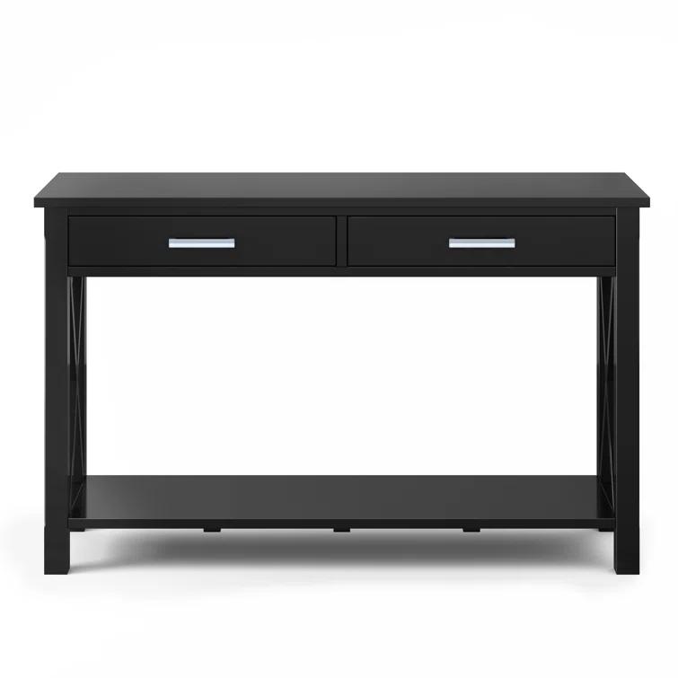 Simpli Home Kitchener 47"W Solid Wood Contemporary Storage Console Table with 2 Drawers and Bottom Storage Shelf