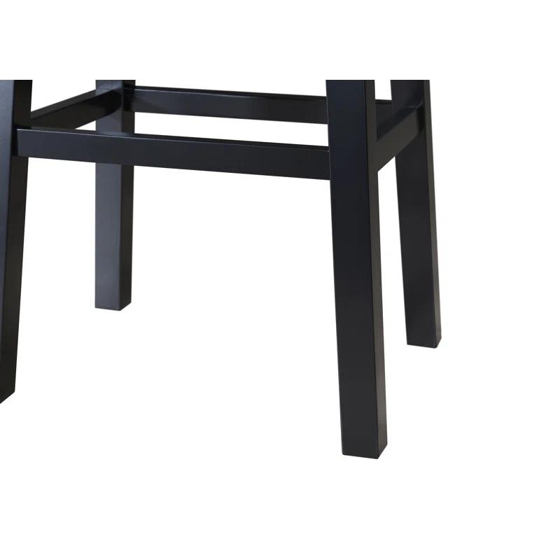 LuXeo LuXeo Lakewood Solid Wood Saddle Barstool (Set of 2)