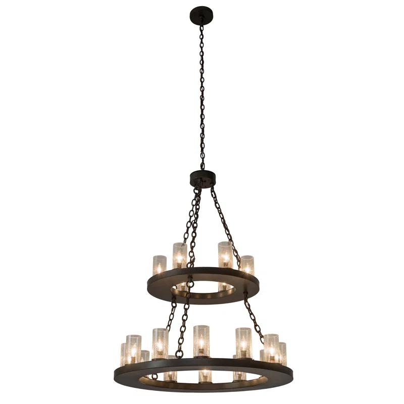 2nd Ave Lighting Loxley 18 - Light Dimmable Wagon Wheel Chandelier