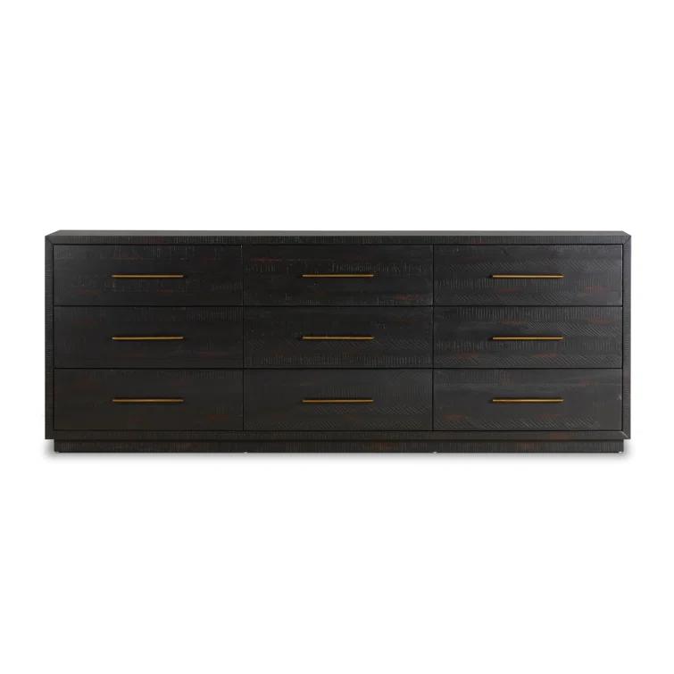 Alexa Burnished Pedestal 9-Drawer Dresser (88”)