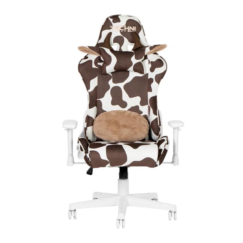 Inbox Zero Inbox Zero TS85 Brown COW Series Gaming Chair