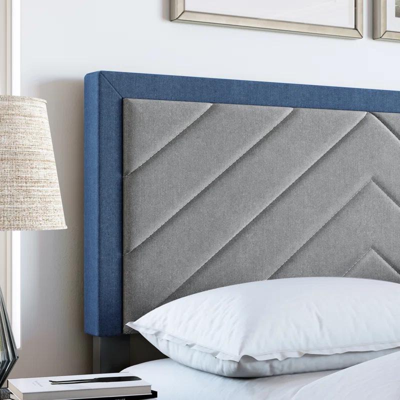 Boyd Sleep Barcelona Linen or Faux Leather Upholstered Platform Bed Frame with Adjustable Headboard, Heavy Duty Slat Support System, No Box Spring Required - Boyd Sleep