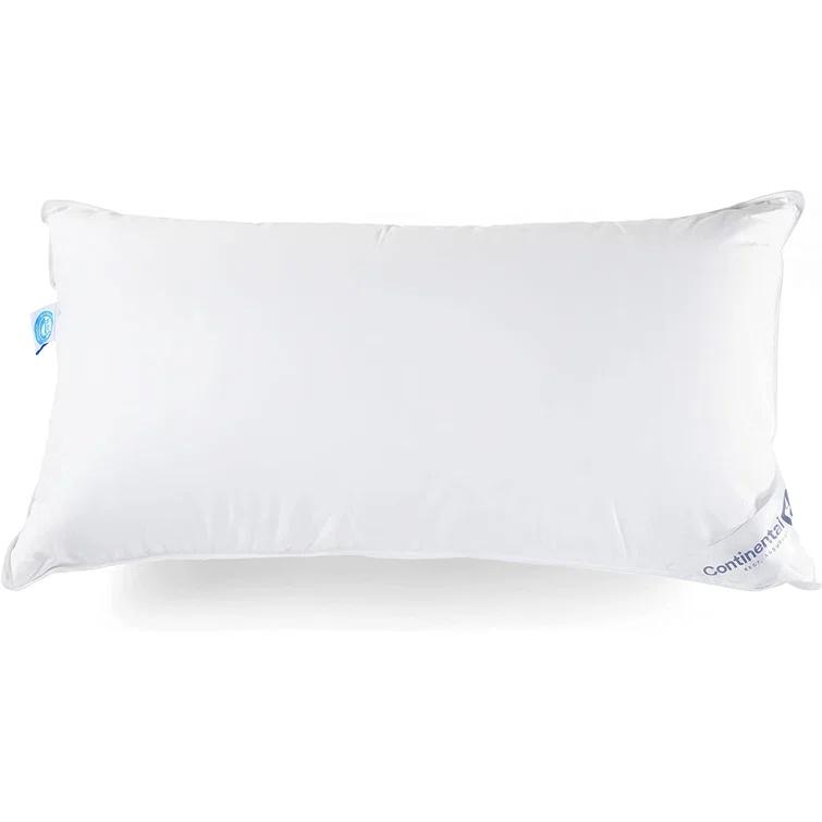ContinentalBedding Continental Bedding Soft Down Pillows, 2-Pack, 550FP, 75% Down 25% Feather, 400TC 100% Cotton Cover (Set of 2)