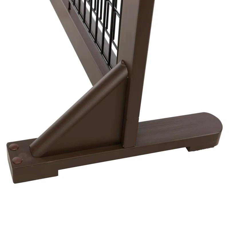 TRIXIE Adjustable Wooden Freestanding Pet Gate, 24" Tall Step Over, Expands to 42.5", Pet Barrier