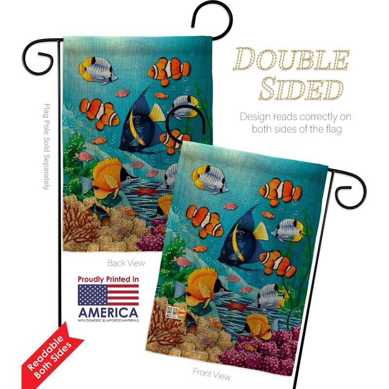 Breeze Decor Double Sided 18.50'' H x 13.00'' W Burlap Garden Flag